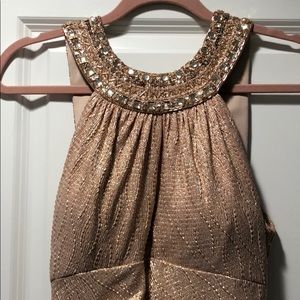 Rosegold flow length gown